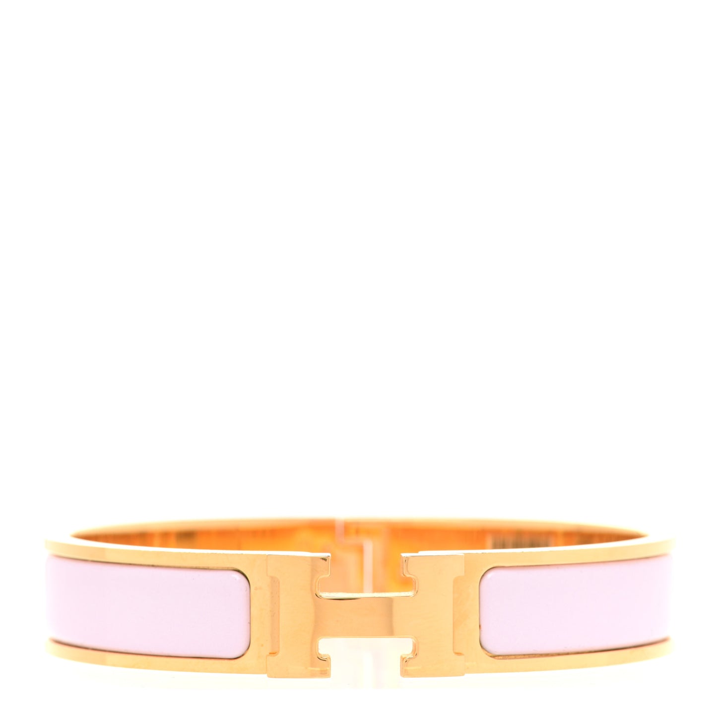 Enamel Narrow Clic Clac H Bracelet GM Rose Dragee