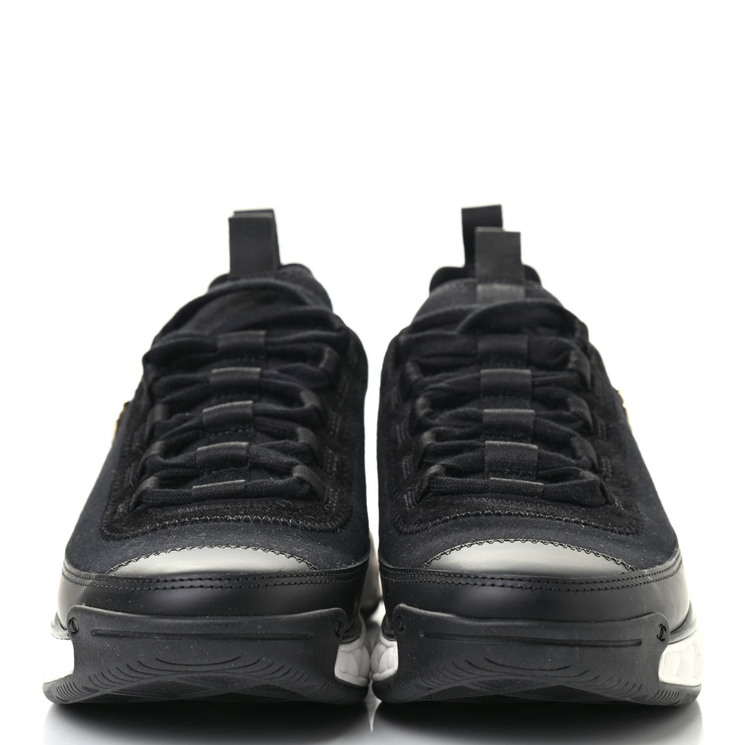 Chanel Velvet Calfskin Mixed Fibers CC Sneakers 38 Black 2 of 7