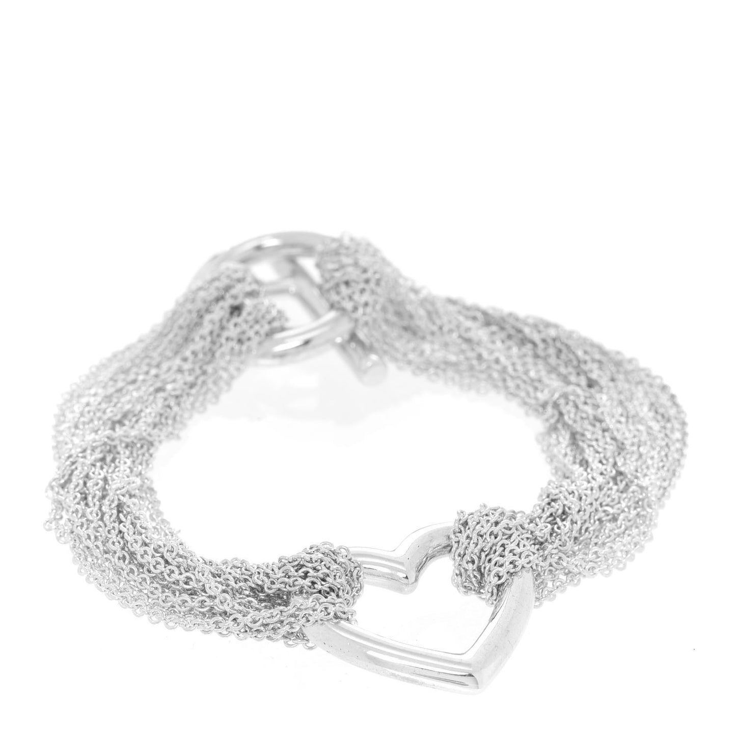 Sterling Silver Heart Mesh Bracelet