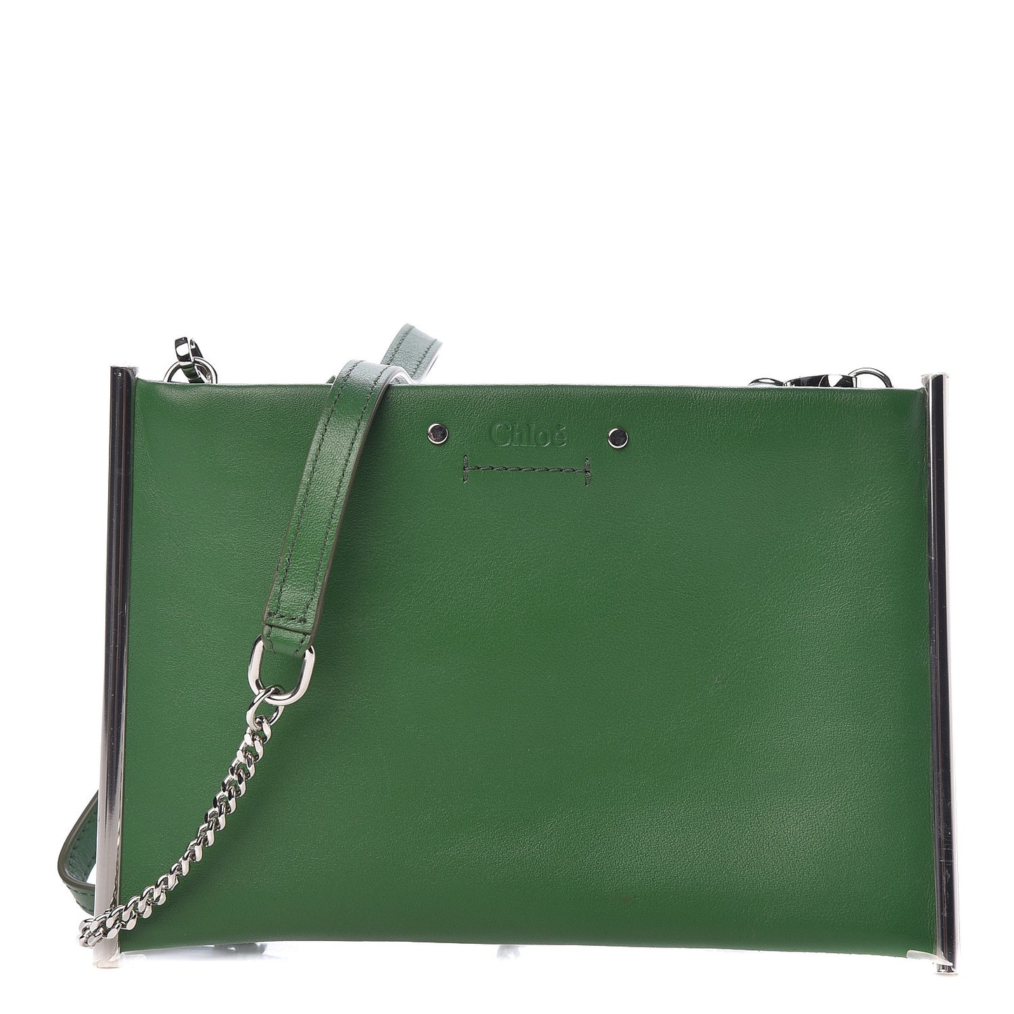 Calfskin Mini Roy Chain Pouch Green