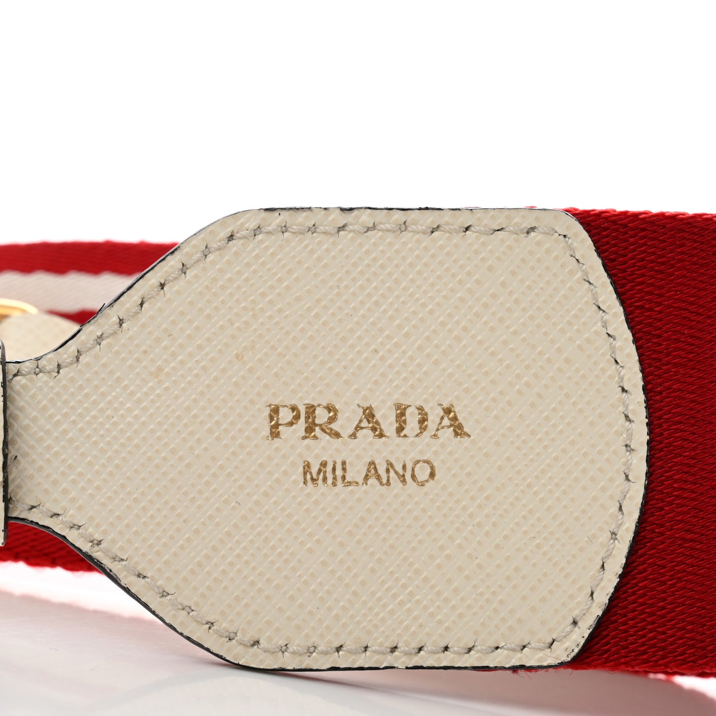 Saffiano Striped Fabric Nastro Righe Shoulder Strap Fuoco