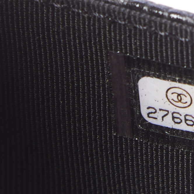 Caviar Quilted Flap Card Holder Black