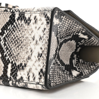 Balenciaga Calfskin Snake Effect Small Hourglass Top Handle Bag Black White 9 of 13