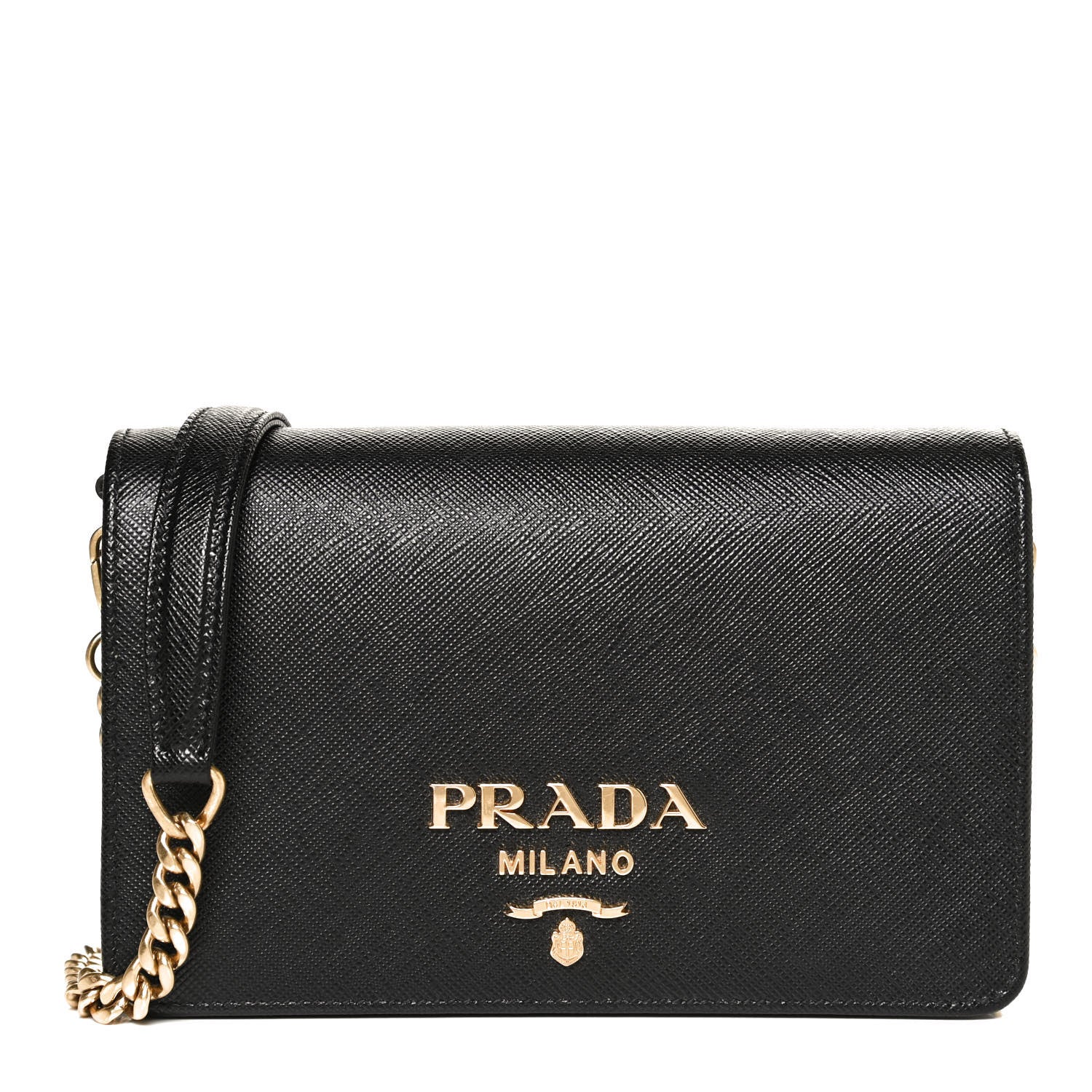 Prada Saffiano Lux Mini Crossbody Bag Black 1 of 8