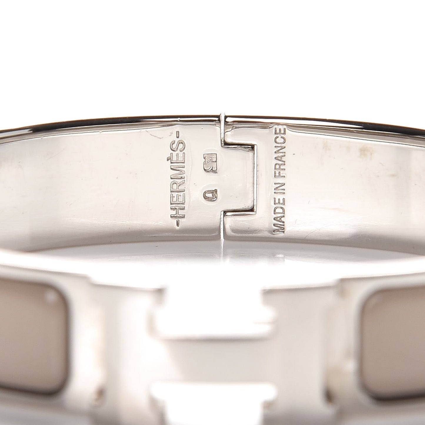Enamel Narrow Clic Clac H Bracelet PM Marron Glace