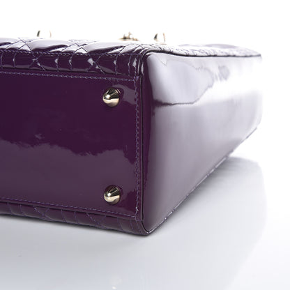 Christian Dior Patent Cannage Large Lady Dior Violet Purple 9 of 9