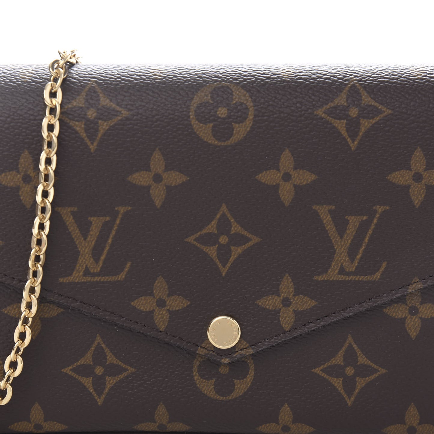 Monogram Pochette Felicie Chain Wallet Fuchsia