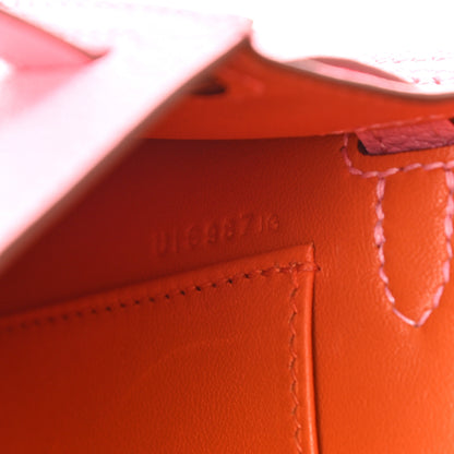 Hermes Chevre Mysore Verso Mini Kelly Sellier 20 Rose Confetti Sanguine 7 of 13