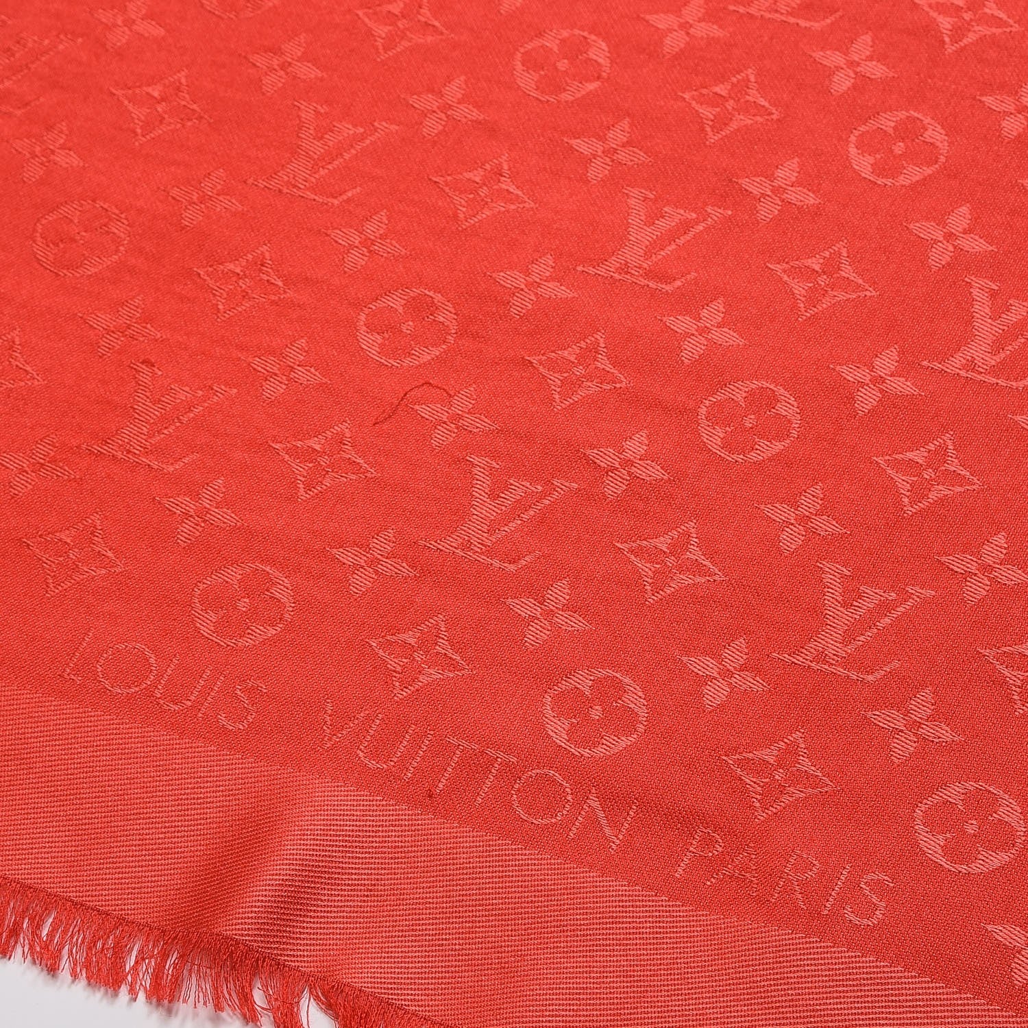 Louis Vuitton Silk Wool Monogram Shawl Pomme D'Amour 3 of 5