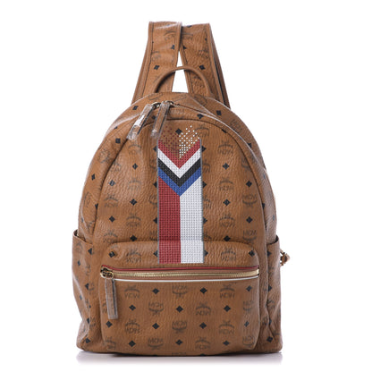 MCM Visetos Chevron Stripe Medium Stark Backpack Cognac 1 of 10