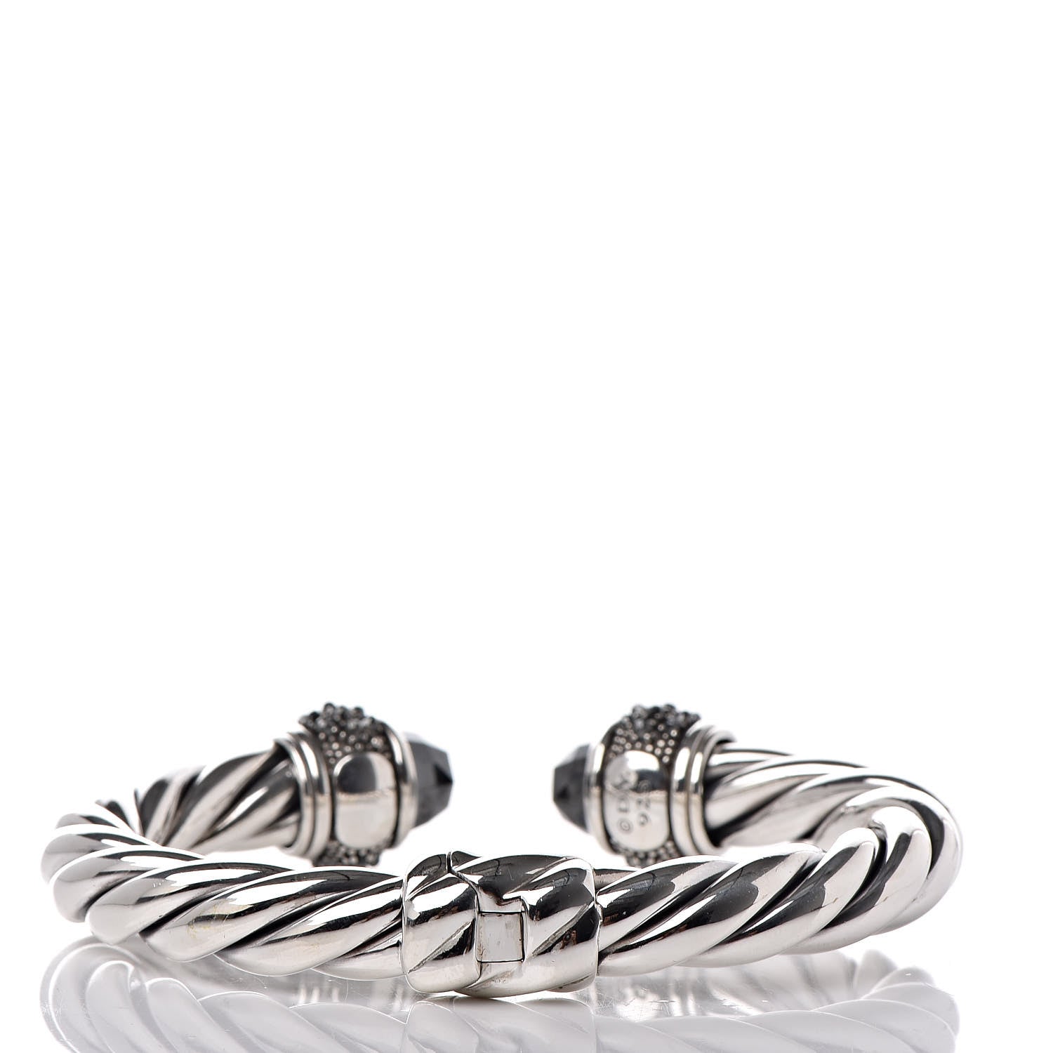 David Yurman Sterling Silver Hematine Cable Berries Bracelet 3 of 5