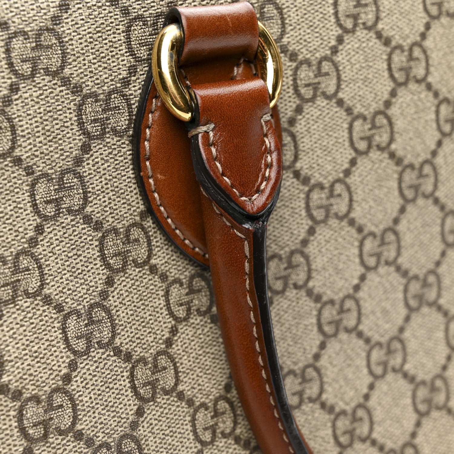 Gucci GG Supreme Monogram Small Zip Top Tote Beige Tuscany 1840613
