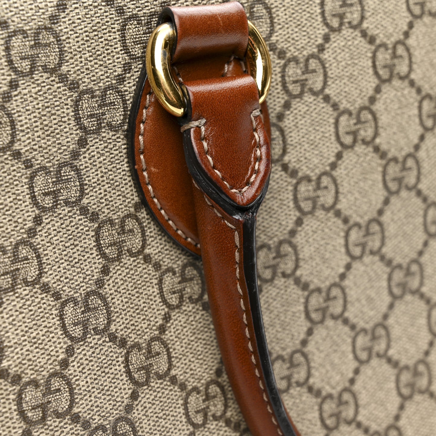 GG Supreme Monogram Small Zip Top Tote Beige Tuscany