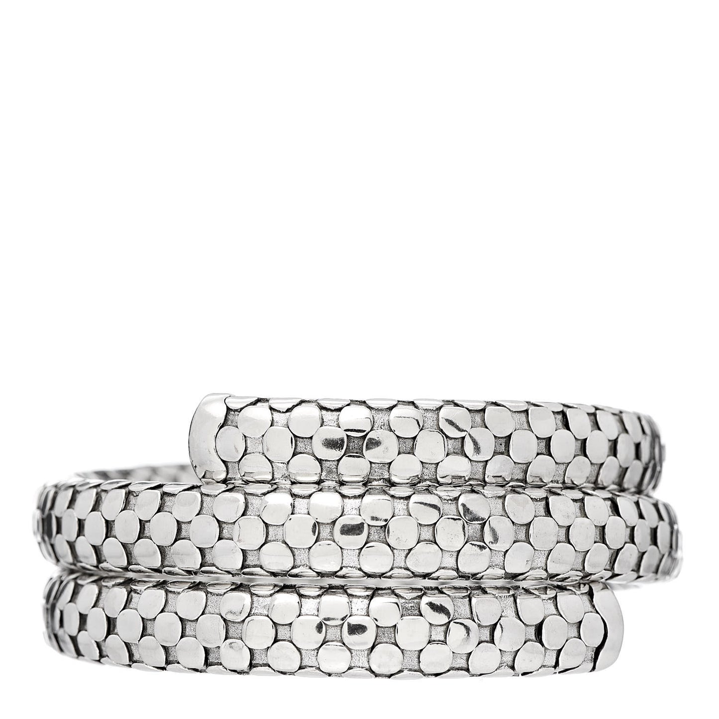 Sterling Silver Dot Double Coil Bracelet