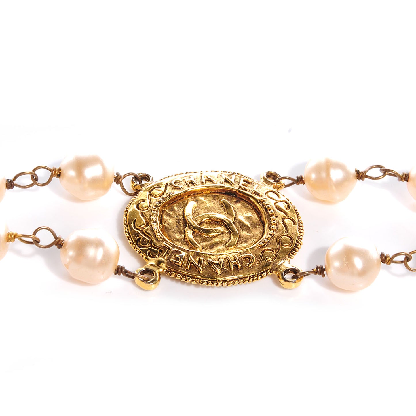 Pearl CC Bracelet Gold