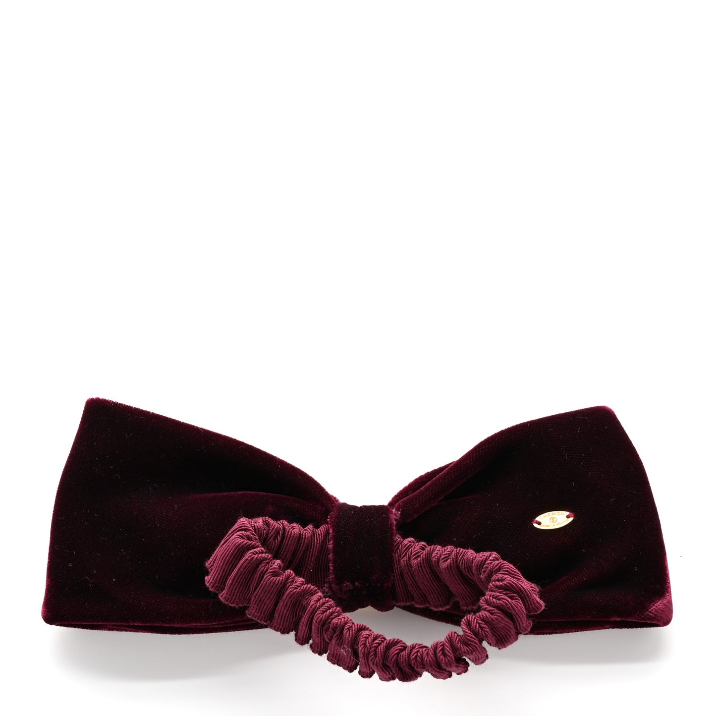 Velvet CC Hair Bow Tie Burgundy