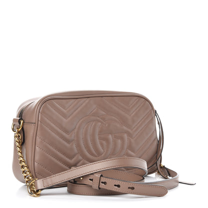 Gucci Calfskin Matelasse Small GG Marmont Chain Shoulder Bag Porcelain Rose 3 of 16