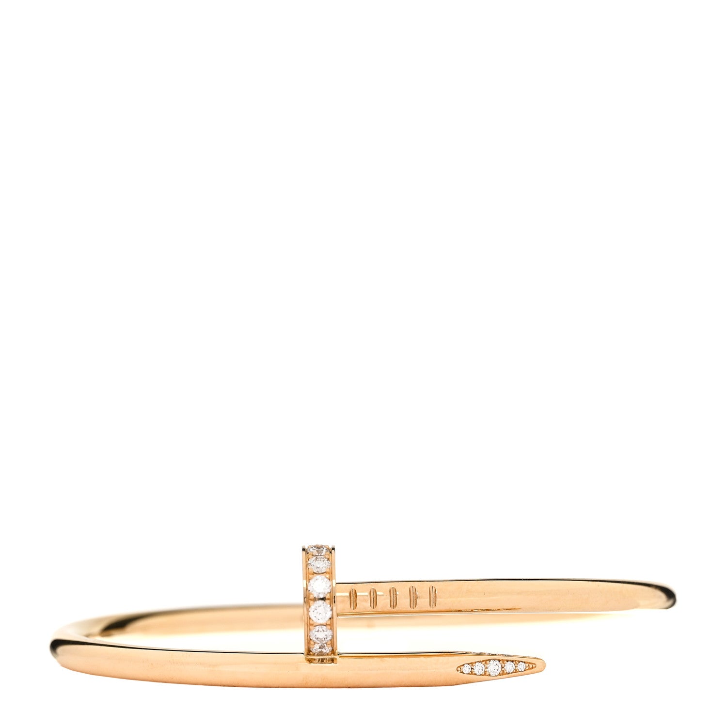 Cartier 18K Yellow Gold Diamond Juste Un Clou Bracelet 17 1 of 6