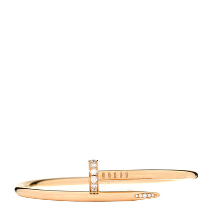 Cartier 18K Yellow Gold Diamond Juste Un Clou Bracelet 17 1 of 6