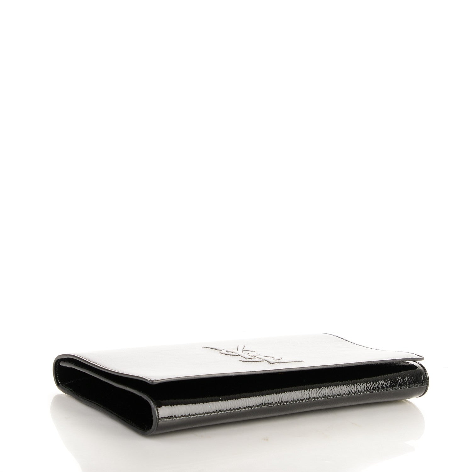 Saint Laurent Textured Patent Monogram Large Belle De Jour Clutch Black 11 of 14