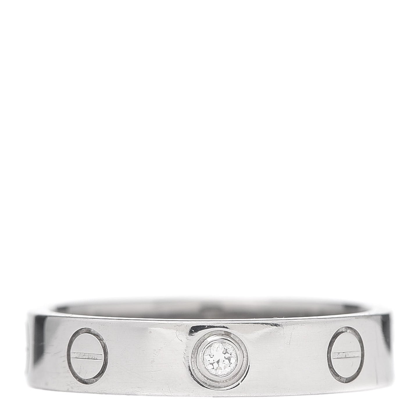 18K White Gold Diamond 4mm LOVE Wedding Band Ring 51 5.75