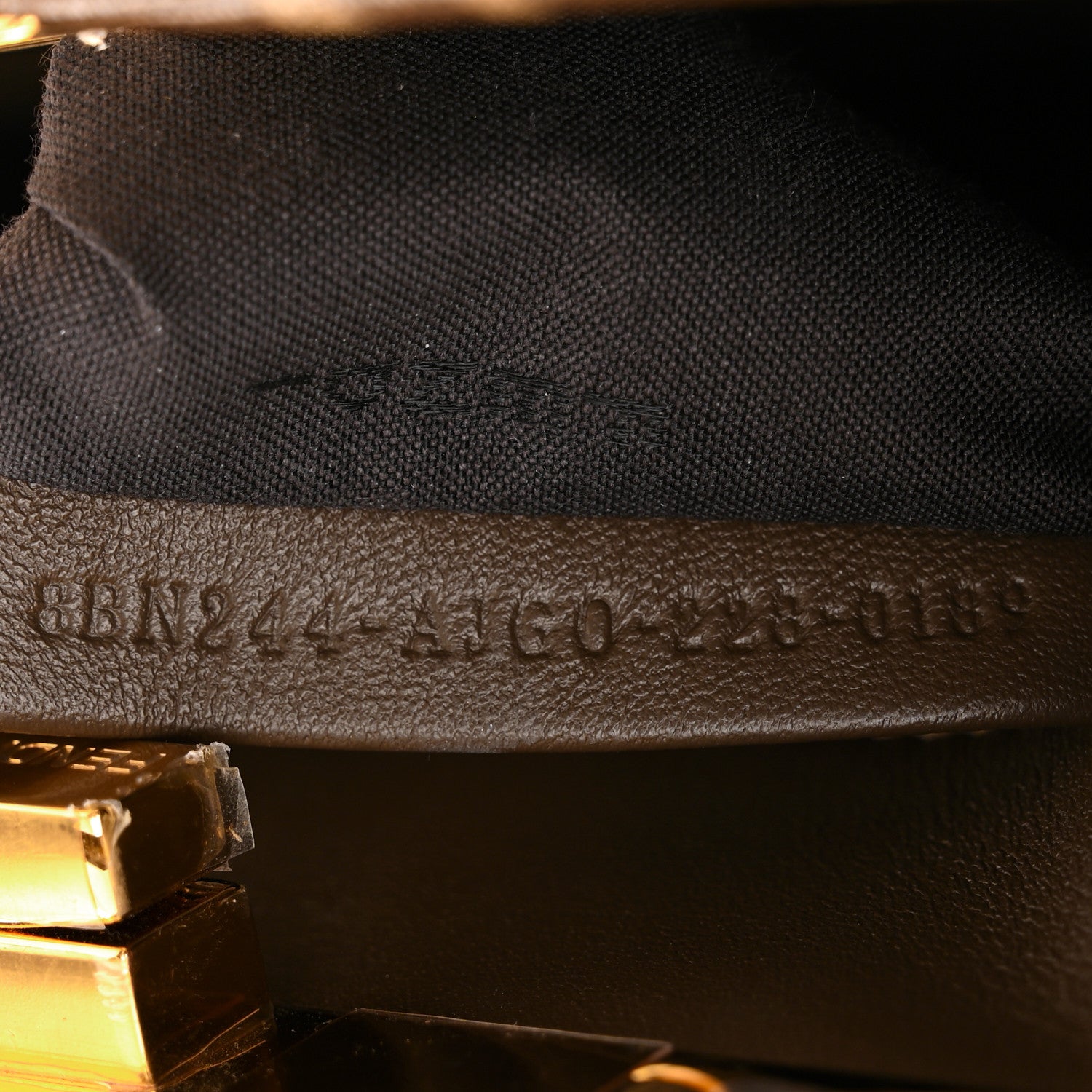 Fendi Glazed Fabric Vitello FF 1974 Hairdo Girls Inlay Mini Peekaboo Iconic Satchel Mogano Panna Multicolor 7 of 11