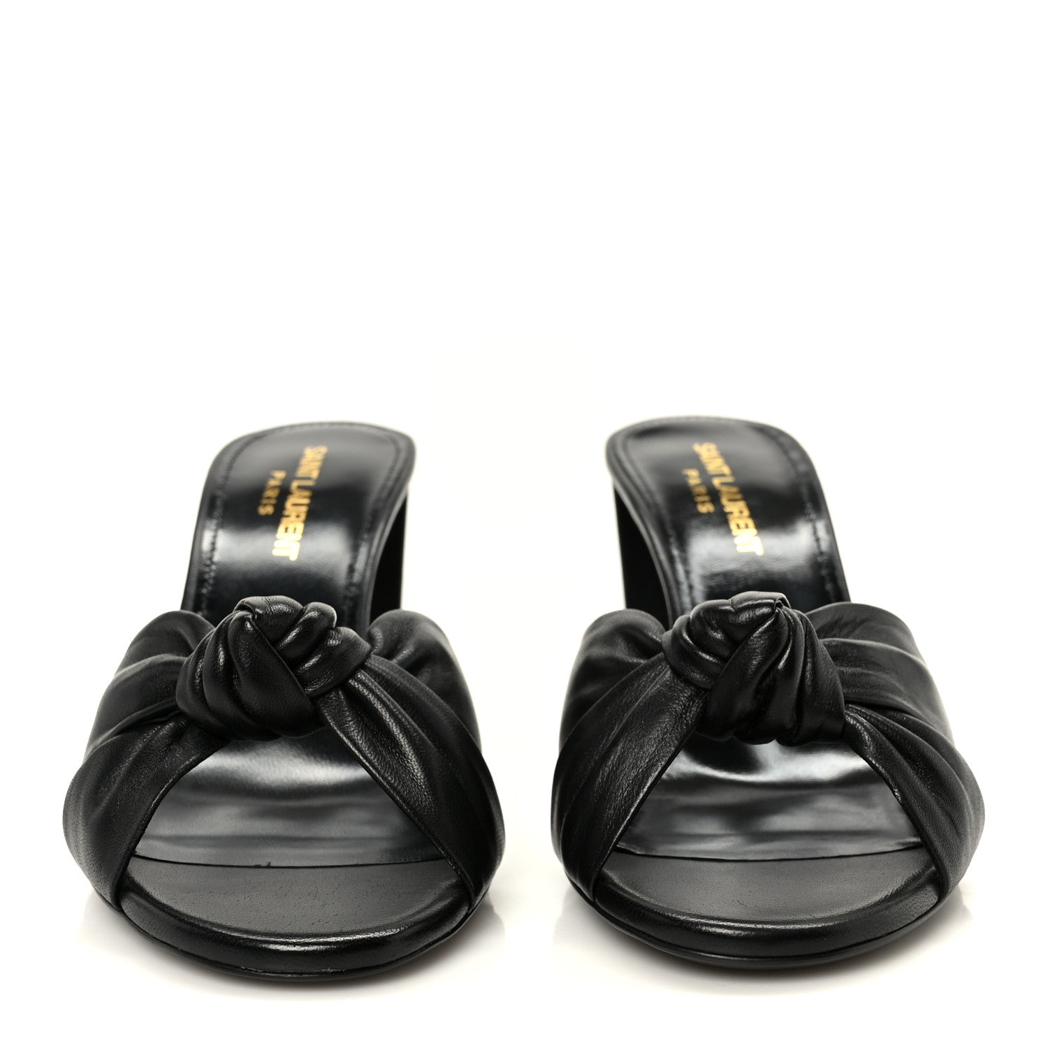 Saint Laurent Lambskin Bianca Mules 37.5 Black 3 of 10