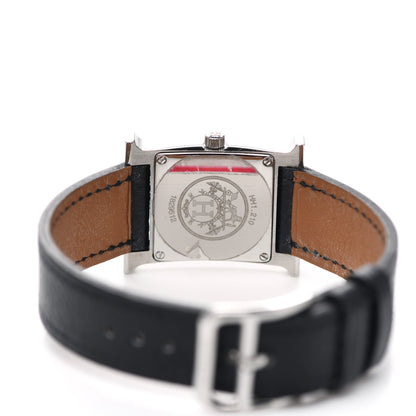 Hermes Stainless Steel Epsom 21mm Heure H Hour Quartz Watch Noir 8 of 8