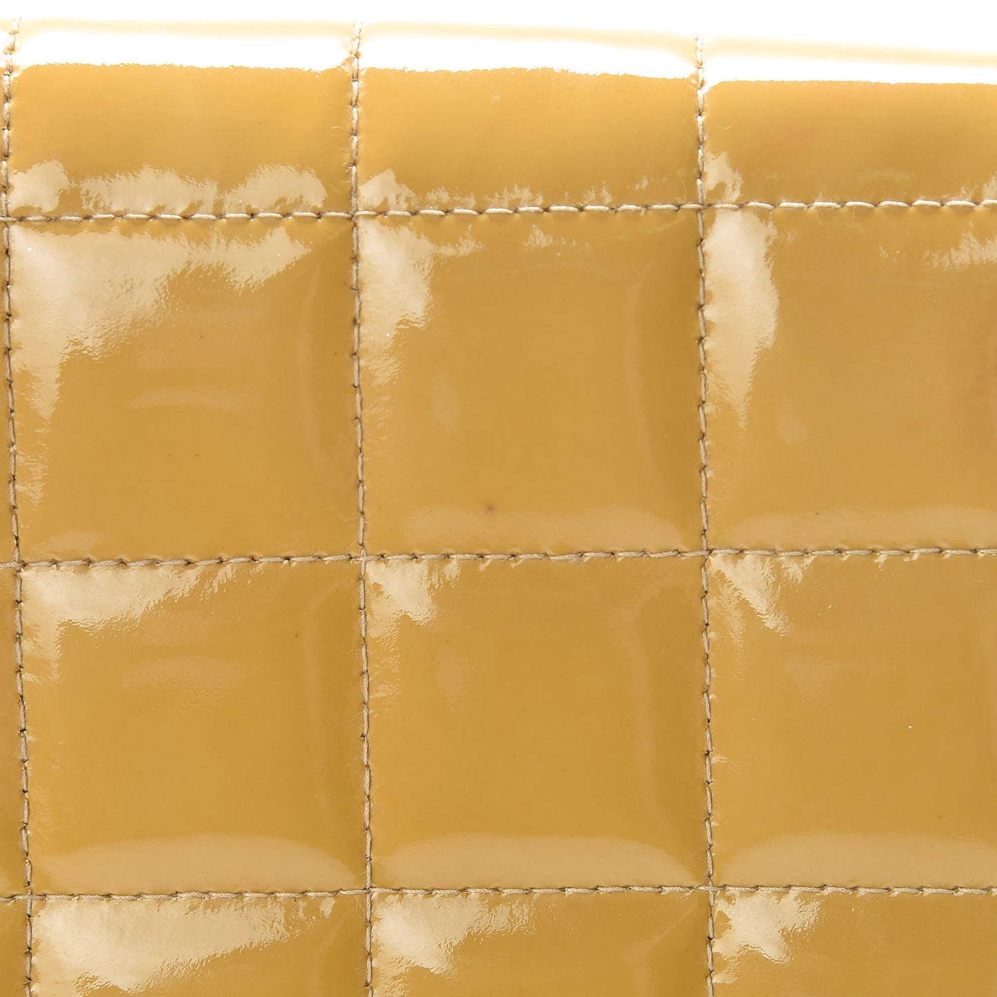 Patent East West Chocolate Bar Flap Beige