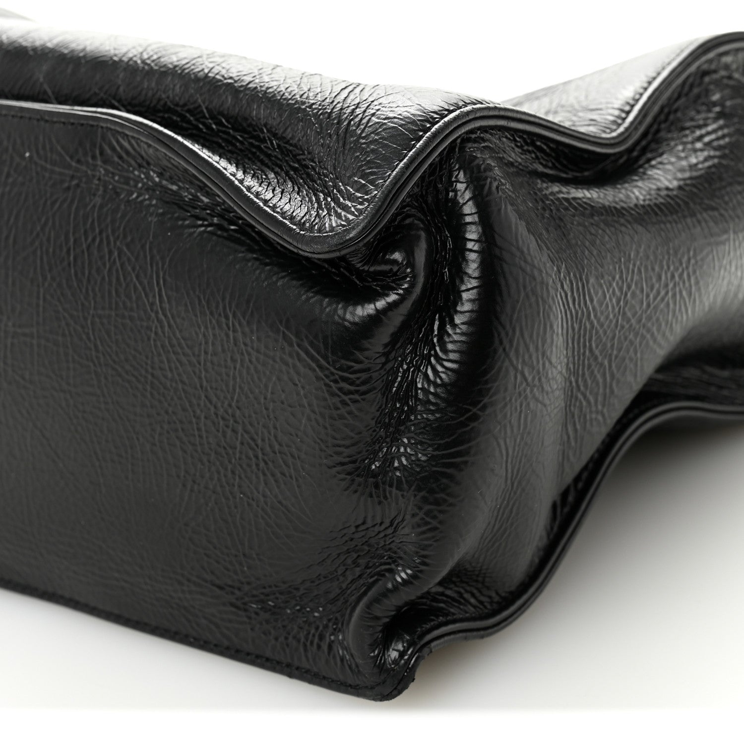 Chanel Shiny Aged Calfskin Shopping Bag Black 10 of 12