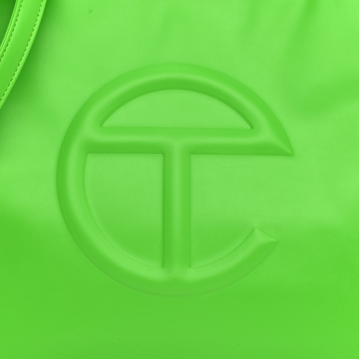 Vegan Leather Medium Shopping Bag Highlighter Green