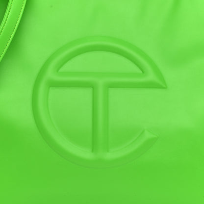 Telfar Vegan Leather Medium Shopping Bag Highlighter Green 8 of 10
