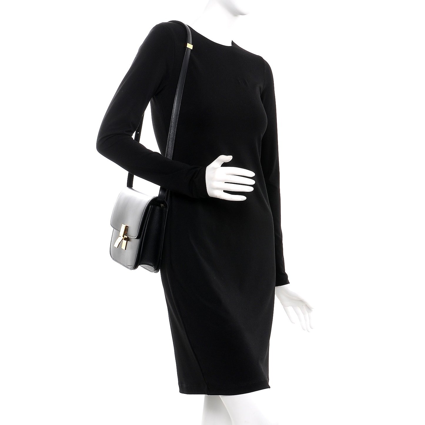 Box Calfskin Medium Classic Box Flap Bag Black