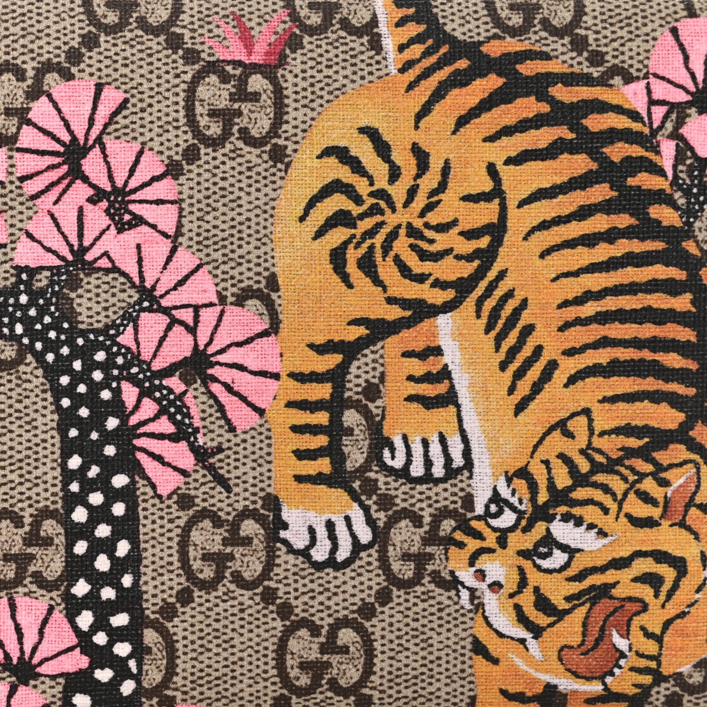 GG Supreme Monogram Bengal Chain Wallet Beige Pink