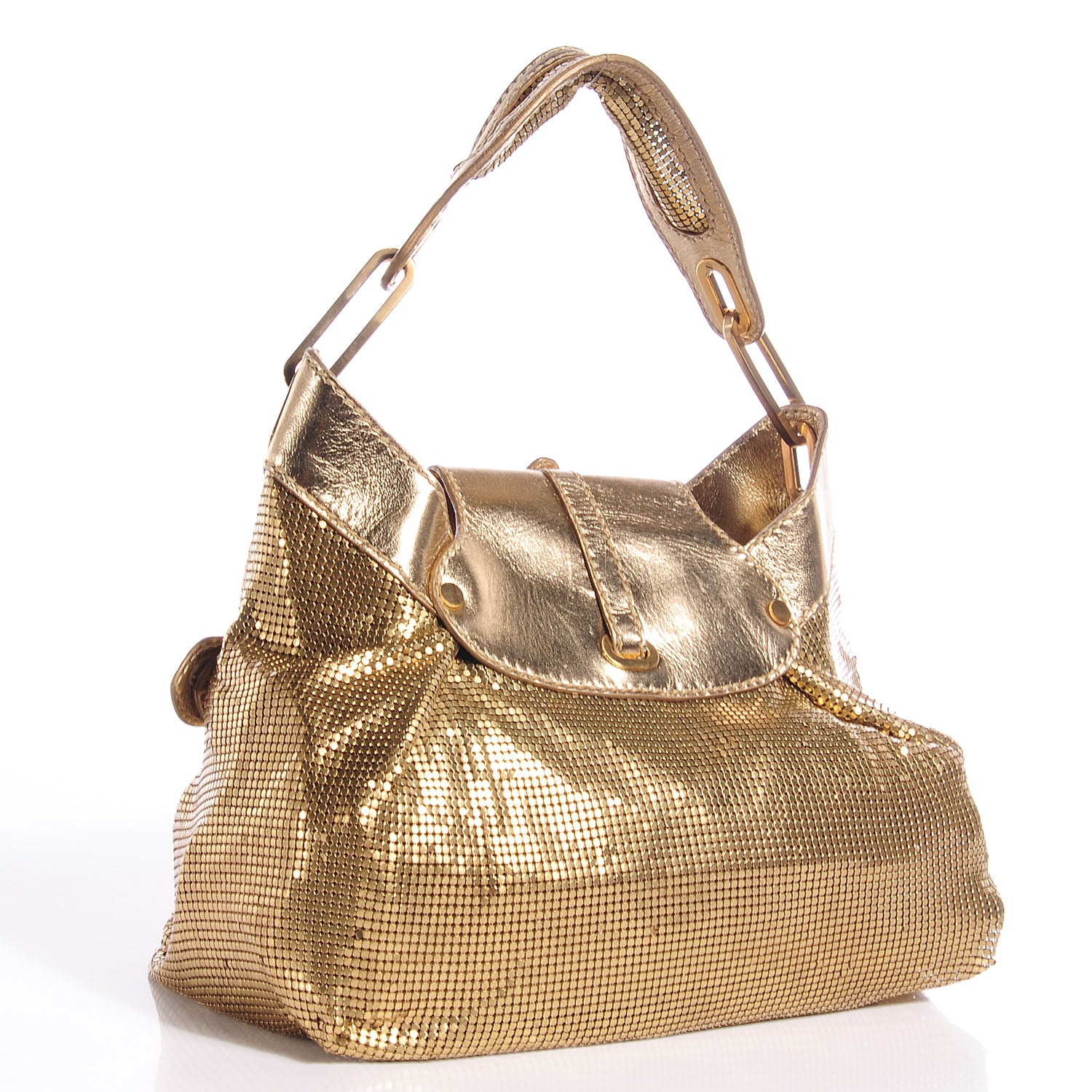 Jimmy Choo Mesh Tam Tote Gold 3 of 9