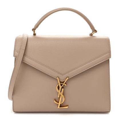 Saint Laurent Grain de Poudre Medium Classic Monogram Cassandra Top Handle Dark Beige 1 of 11