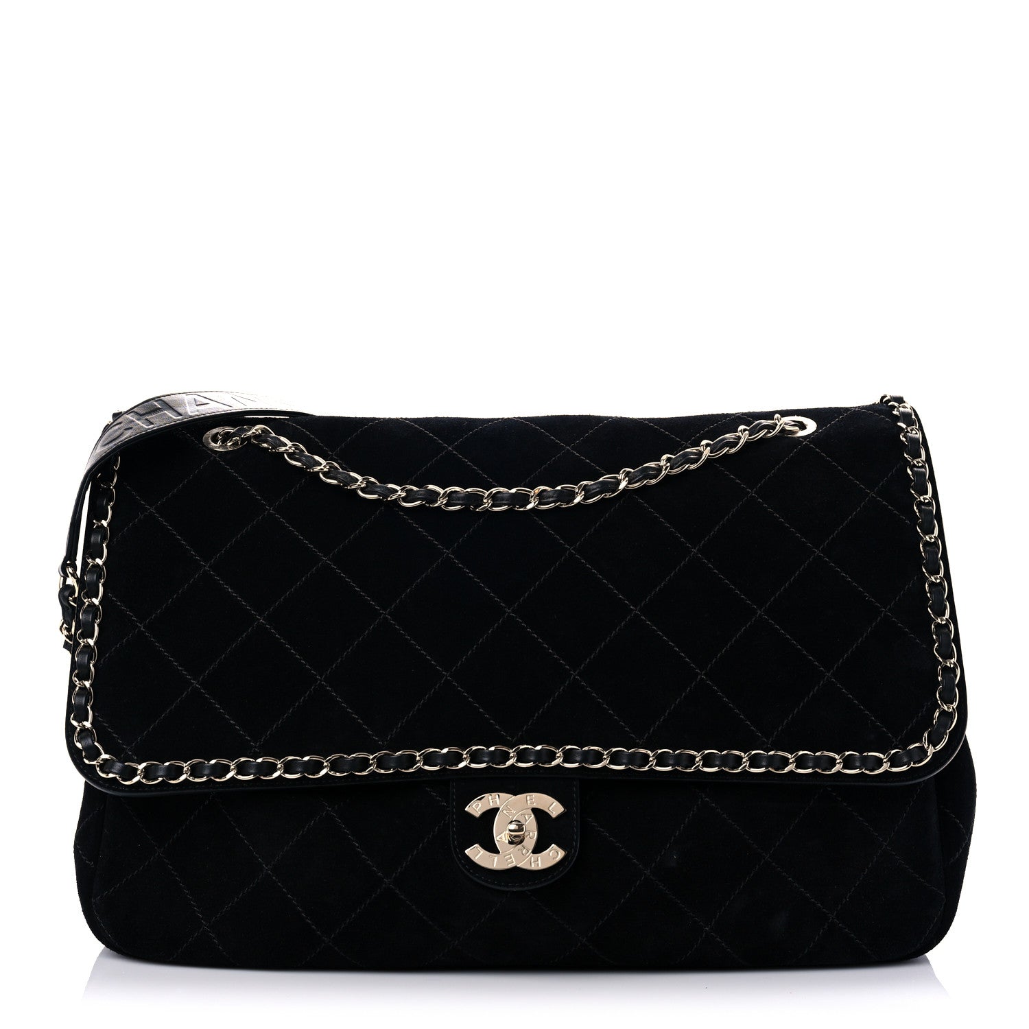 Chanel x Pharrell Williams Suede Lambskin XXL Flap Bag Black 1 of 15