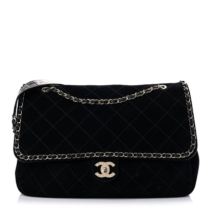 Chanel x Pharrell Williams Suede Lambskin XXL Flap Bag Black 1 of 15