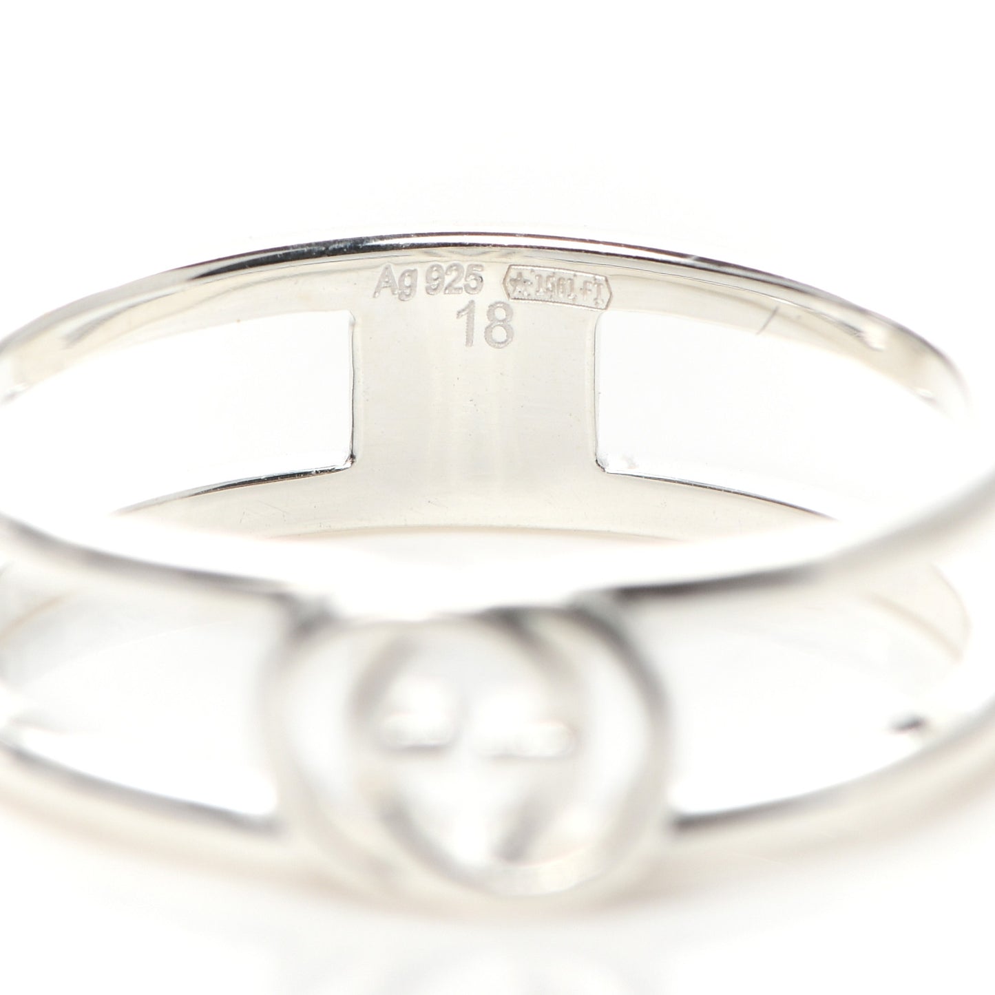 Sterling Silver 6mm Interlocking G Open Band Ring 58 8.25