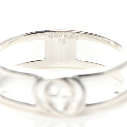 Gucci Sterling Silver 6mm Interlocking G Open Band Ring 58 8.25 4 of 4