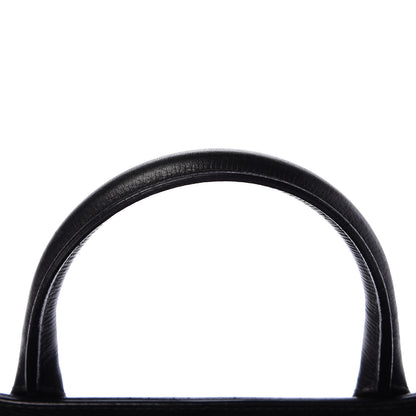 Burberry Grainy Calfskin House Check Medium Banner Tote Black 12 of 13