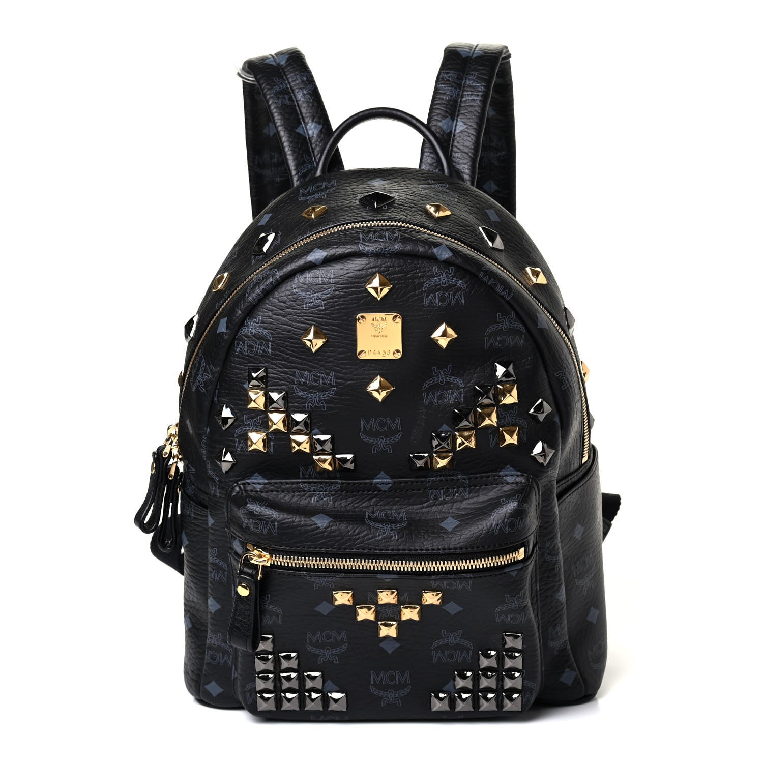 MCM Visetos Studded Small Stark M Backpack Black 1 of 5