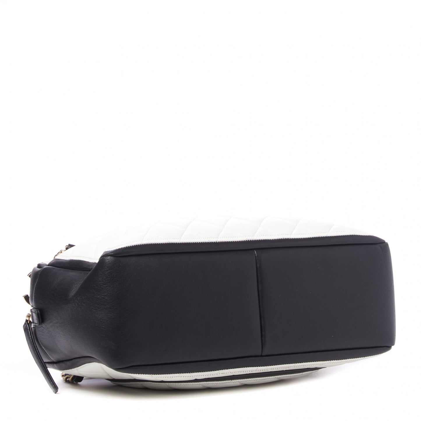 Lambskin Quilted Graphic Camera Case White Black