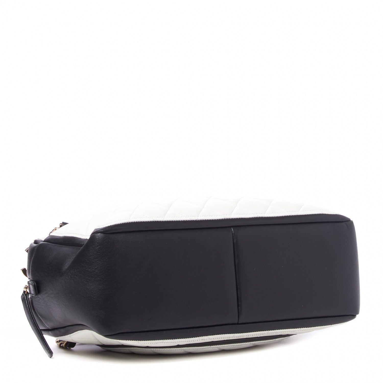 Chanel Lambskin Quilted Graphic Camera Case White Black 3 of 9