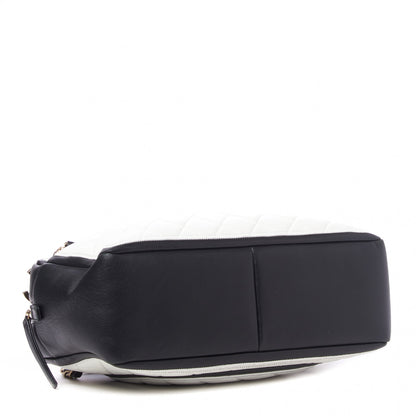 Chanel Lambskin Quilted Graphic Camera Case White Black 3 of 9
