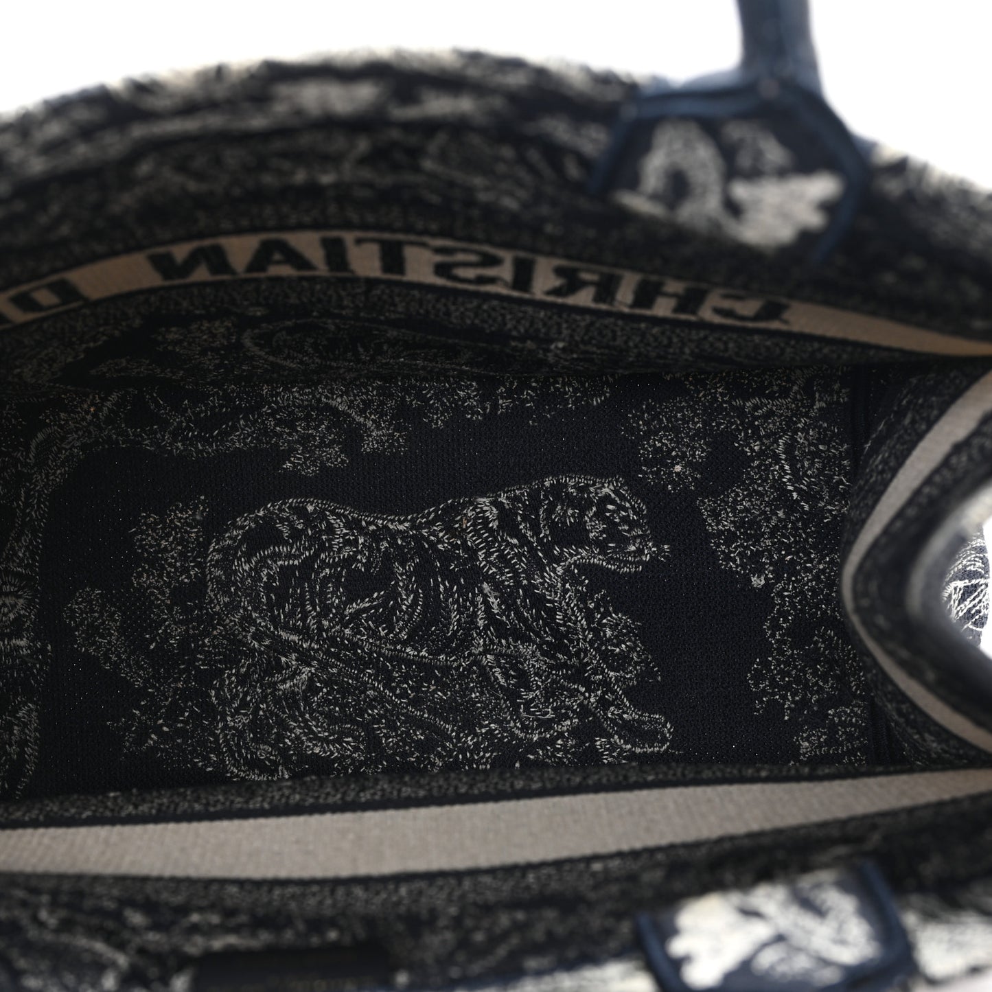 Canvas Embroidered Medium Dioriviera Toile De Jouy Reverse Book Tote Blue
