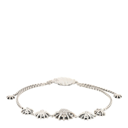 David Yurman Sterling Silver Diamond Five Station Petite Starburst Chain Bracelet 1 of 3