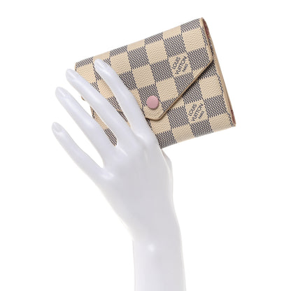Louis Vuitton Damier Azur Victorine Wallet Rose Ballerine 2 of 7
