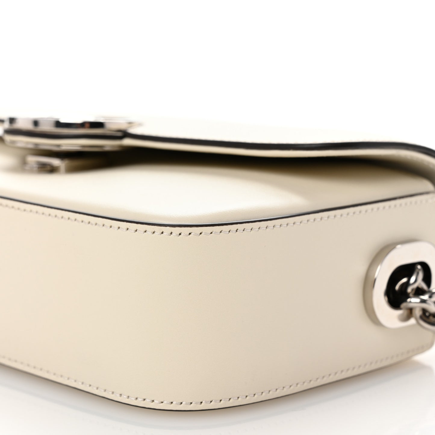 Senna Calfskin Petite GG Top Handle Shoulder Bag Mystic White