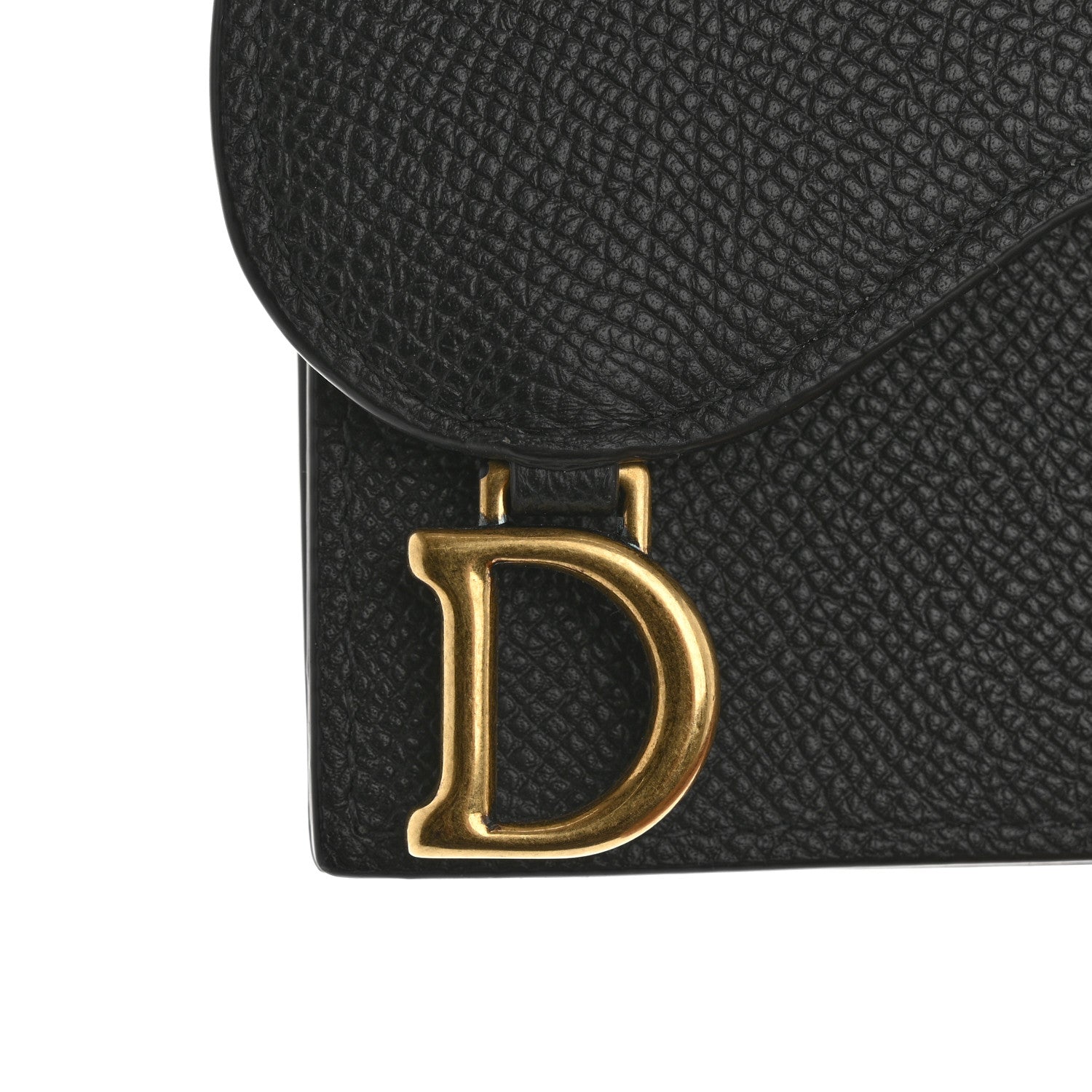 Christian Dior Grained Calfskin Saddle Card Holder Black 8 of 8